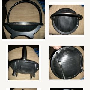 Black Wood Basket Wicker Rattan